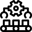 Modern transformer manufacturing machinery and testing facilities icon