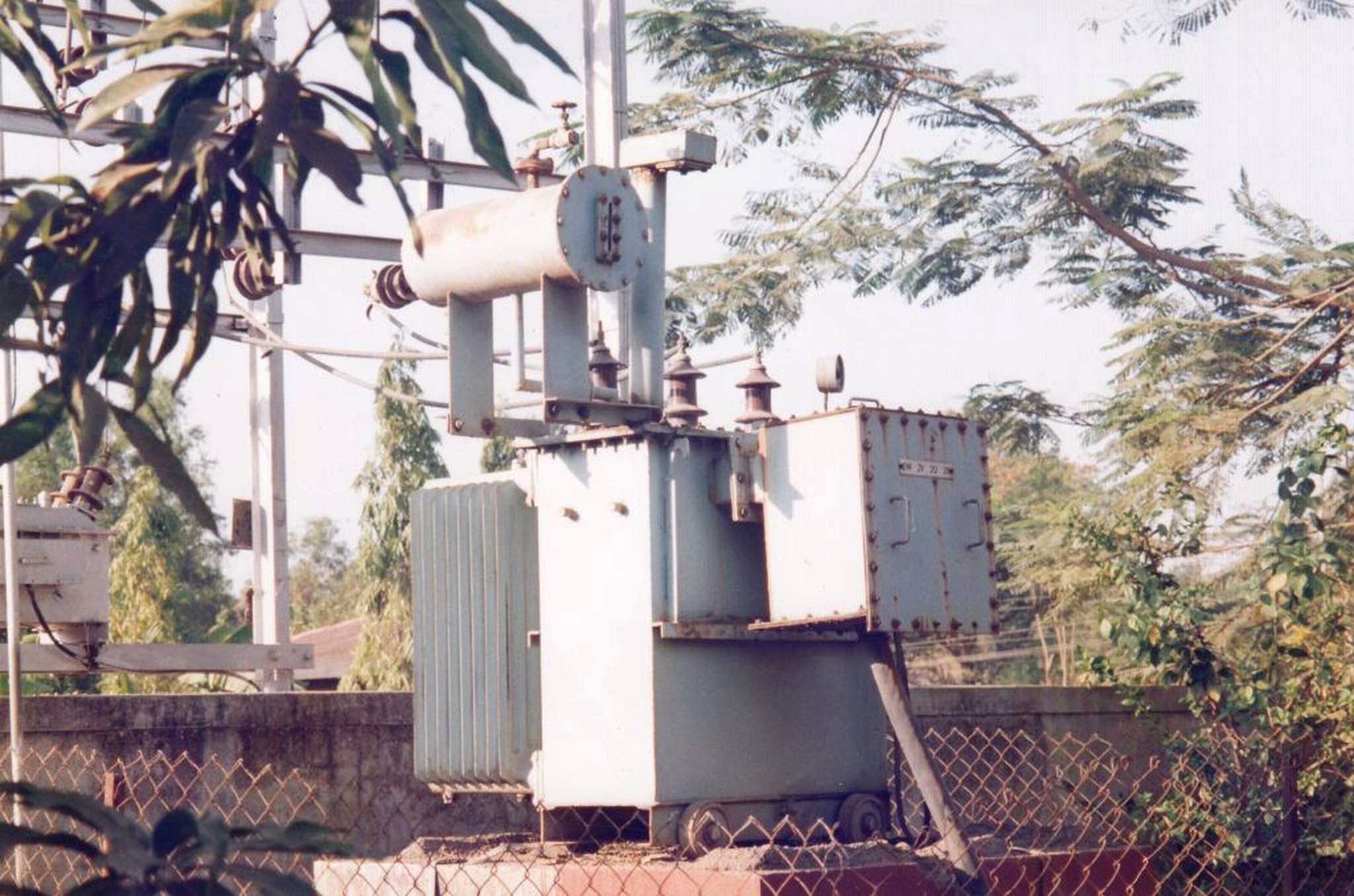Outdoor transformer manufacturing and installation view at Trafo Electric