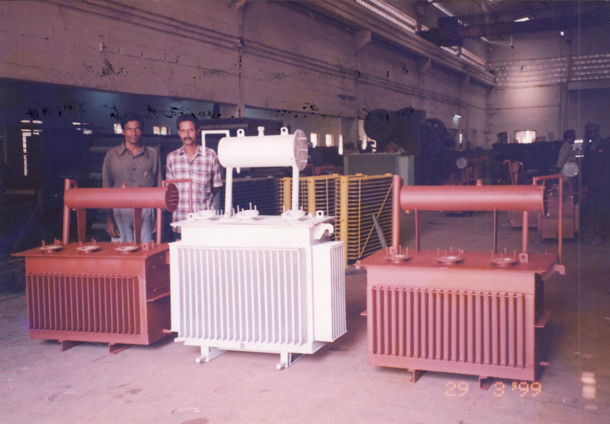 Power transformers displayed inside Trafo Electric factory